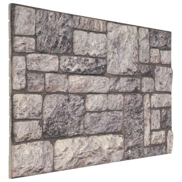 Vidaxl Stenske plošče 10 kos 100 x 50 cm Siva in bela EPS pena