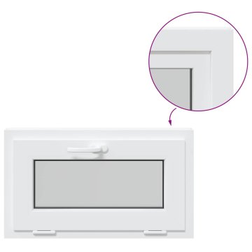 Vidaxl Notranja barva okna za klet bela RISOR 65 x 40 cm