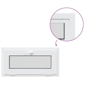 Vidaxl Notranja barva okna za klet bela RISOR 85 x 40 cm