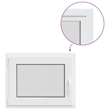 Vidaxl Notranja barva okna za klet bela RISOR 75 x 50 cm