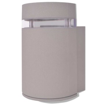 Vidaxl Outdoor Polokrogla stenska svetilka siv aluminij