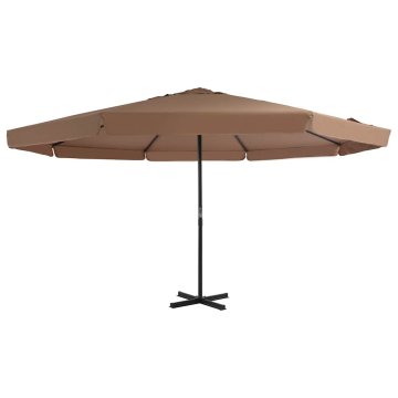 Vidaxl Zunanji senčnik z aluminijastim drogom 500 cm taupe