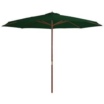 Vidaxl Zunanji senčnik z lesenim drogom 350 cm