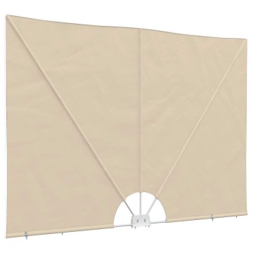 Vidaxl Zložljivo stransko platno za teraso krem 300x200 cm
