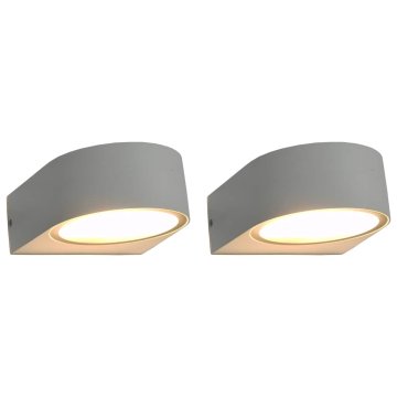 Vidaxl Zunanje stenske svetilke 2 kosa 11 W bele okrogle