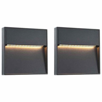 Vidaxl Zunanje LED stenske svetilke 2 kosa 3 W črne kvadratne