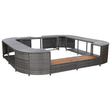 Vidaxl Kvadraten okvir za masažno kad 268x268x55 cm poli ratan