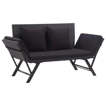 Vidaxl Vrtna klop z blazinami 176 cm poli ratan