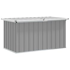 Vidaxl Vrtna škatla za shranjevanje siva 129x67x65 cm