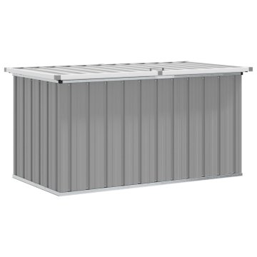 Vidaxl Vrtna škatla za shranjevanje siva 129x67x65 cm