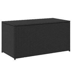 Vidaxl Vrtna škatla za shranjevanje poli ratan 100x50x50 cm črna