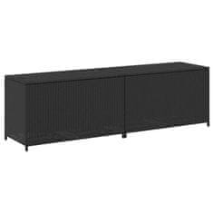 Vidaxl Vrtna škatla za shranjevanje poli ratan 200x50x60 cm črna