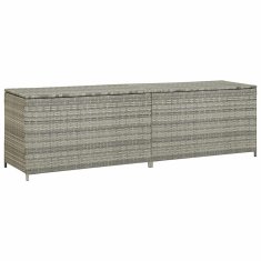 Vidaxl Vrtna škatla za shranjevanje poli ratan 200x50x60 cm siva