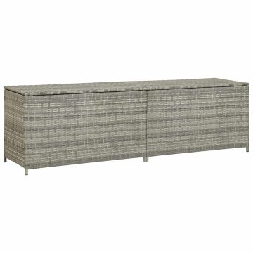 Vidaxl Vrtna škatla za shranjevanje poli ratan 200x50x60 cm siva