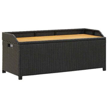 Vidaxl Vrtna klop s prostorom za shranjevanje 120 cm poli ratan