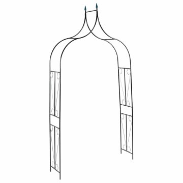 Vidaxl Vrtni obok temno zelen 142x37x275 cm železo
