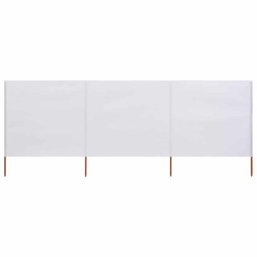 Vidaxl 3-panelni vetrobran tkanina 400x160 cm peščeno bel