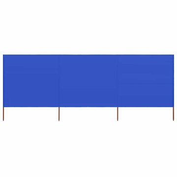 Vidaxl vidaLX 3-panelni vetrobran tkanina 400x80 cm sinje moder