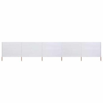 Vidaxl 5-panelni vetrobran tkanina 600x120 cm peščeno bel