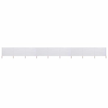 Vidaxl 9-panelni vetrobran tkanina 1200x80 cm peščeno bel