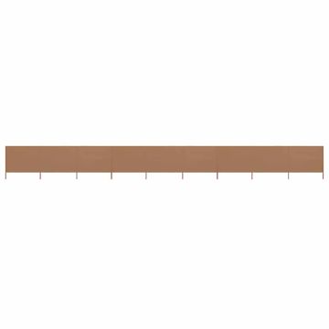 Vidaxl 9-panelni vetrobran tkanina 1200x120 cm taupe