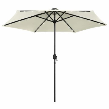 Vidaxl Senčnik z LED lučkami in aluminijastim drogom 270 cm
