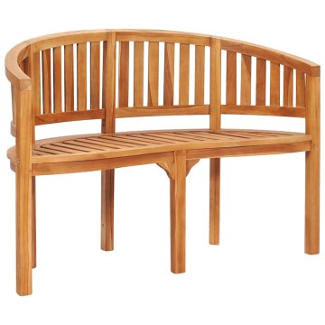 Vidaxl Klop v obliki banane 120 cm trdna tikovina