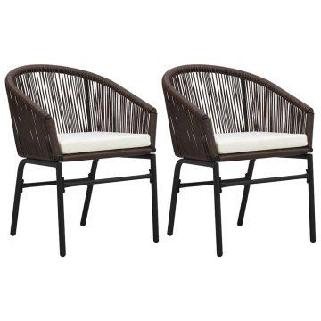 Vidaxl Vrtni stoli 2 kosa PVC ratan