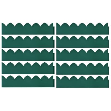 Vidaxl Obroba za travo 10 kosov zelena 65x15 cm PP