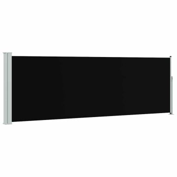 Vidaxl Zložljiva stranska tenda za teraso 100x314 cm črna
