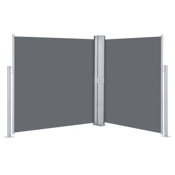 Vidaxl Zložljiva stranska tenda antracitna 140x600 cm