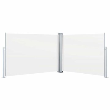 Vidaxl Zložljiva stranska tenda krem 120x1000 cm