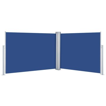 Vidaxl Zložljiva stranska tenda modra 120x1000 cm