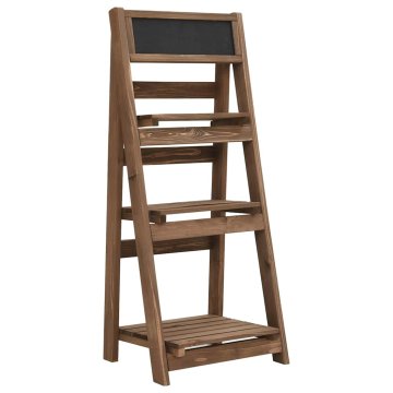 Vidaxl Stojalo za rože s tablo 3-nadstropno 40x30x90cm trden les jelke