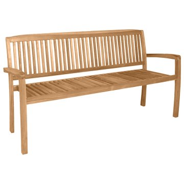 Vidaxl Zložljiva vrtna klop za tri osebe 159 cm trdna tikovina