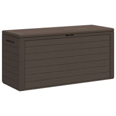 Vidaxl Vrtna škatla za shranjevanje rjava 116x44x55 cm