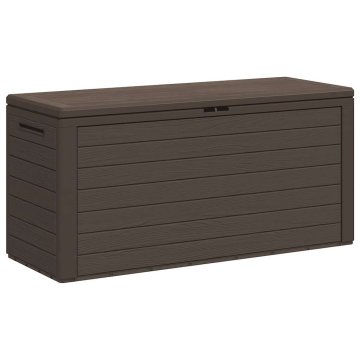 Vidaxl Vrtna škatla za shranjevanje rjava 116x44x55 cm