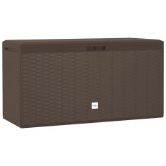Vidaxl Vrtna škatla za shranjevanje rjava 114x47x60 cm