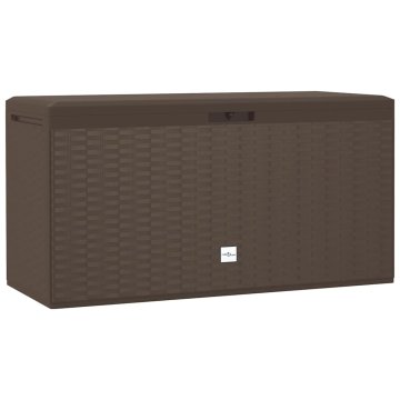 Vidaxl Vrtna škatla za shranjevanje rjava 114x47x60 cm