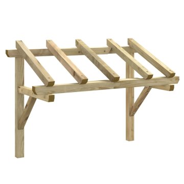 Vidaxl Nadstrešek za vrata 150x100x100 cm trdna borovina