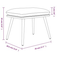 Vidaxl Stolček za noge moder 45x29,5x35 cm blago