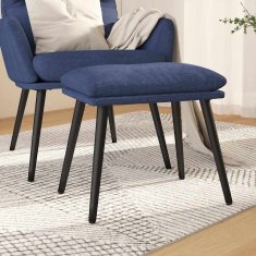 Vidaxl Stolček za noge moder 45x29,5x35 cm blago