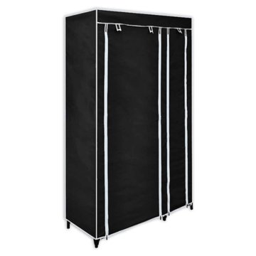 Vidaxl Zložljiva garderobna omara črne barve 110 x 45 x 175 cm