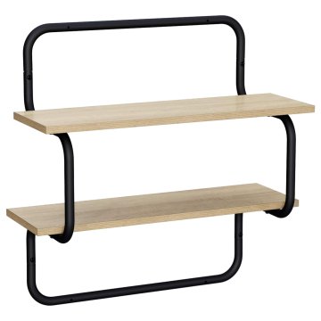 Vidaxl 2-nadstropna stenska polica Sonoma hrast 60 x 24,5 x 61 cm