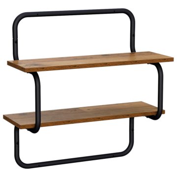 Vidaxl 2-nadstropna stenska polica Star les 80 x 24,5 x 61 cm