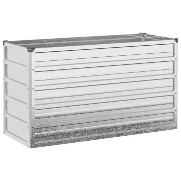 Vidaxl Povišana vrtna gredica pocinkana srebrna 100 x 40 x 55 cm
