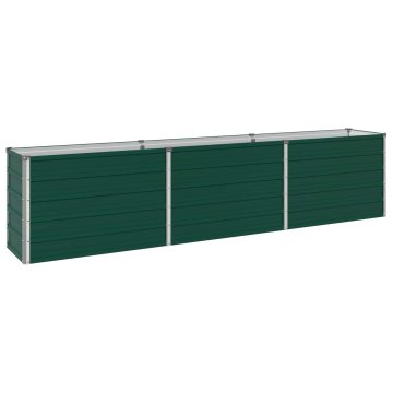 Vidaxl Povišana vrtna gredica Zelena 242 x 40 x 55 cm Pocinkano jeklo