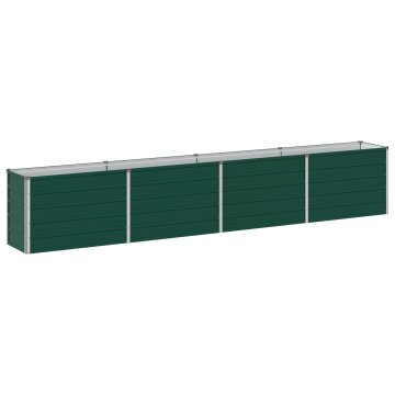 Vidaxl Povišana vrtna gredica Zelena 321 x 40 x 55 cm Pocinkano jeklo