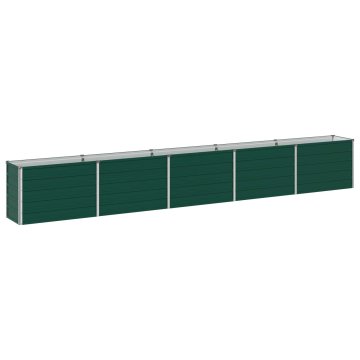 Vidaxl Povišana vrtna gredica Zelena 400 x 40 x 55 cm Pocinkano jeklo