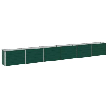 Vidaxl Povišana vrtna gredica Zelena 480 x 40 x 55 cm Pocinkano jeklo